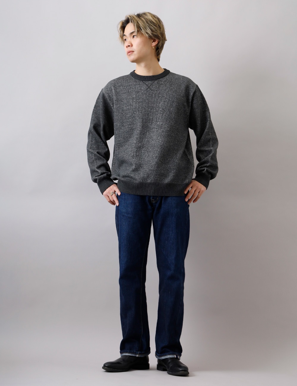 HEATH（ヒース）ステンシル 裏毛杢スウェット