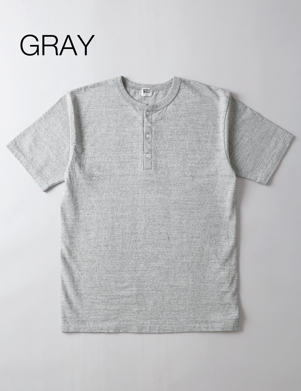 DUBBLE WORKS（ダブルワークス）FALLEN COTTON MID WEIGHT ヘンリーネックT