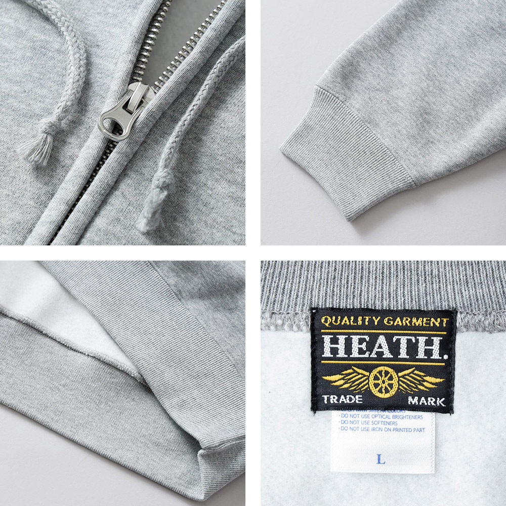 HEATH（ヒース）オリジナル 裏起毛ジップパーカー 