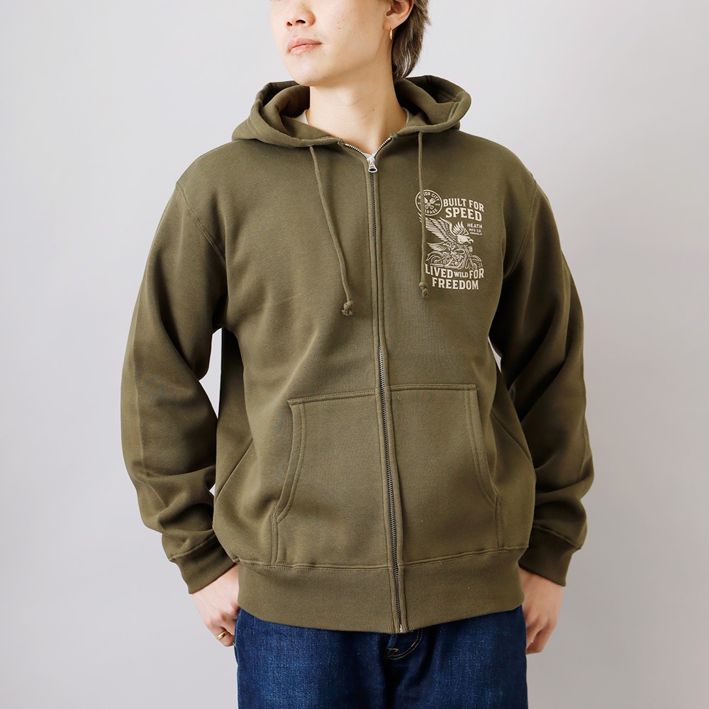 HEATH（ヒース）オリジナル 裏起毛ジップパーカー 