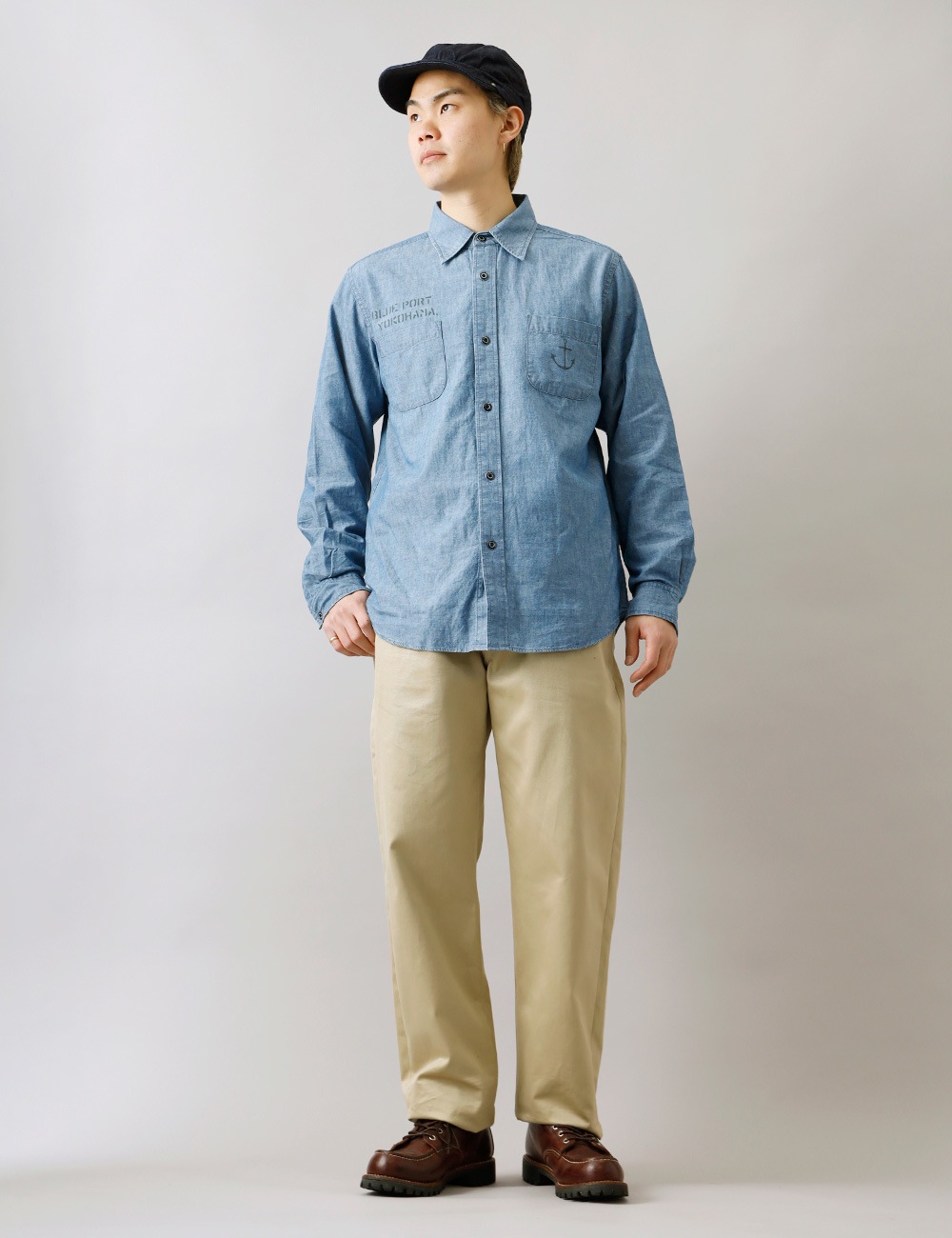 BLUEPORT マリンシャンブレーシャツ