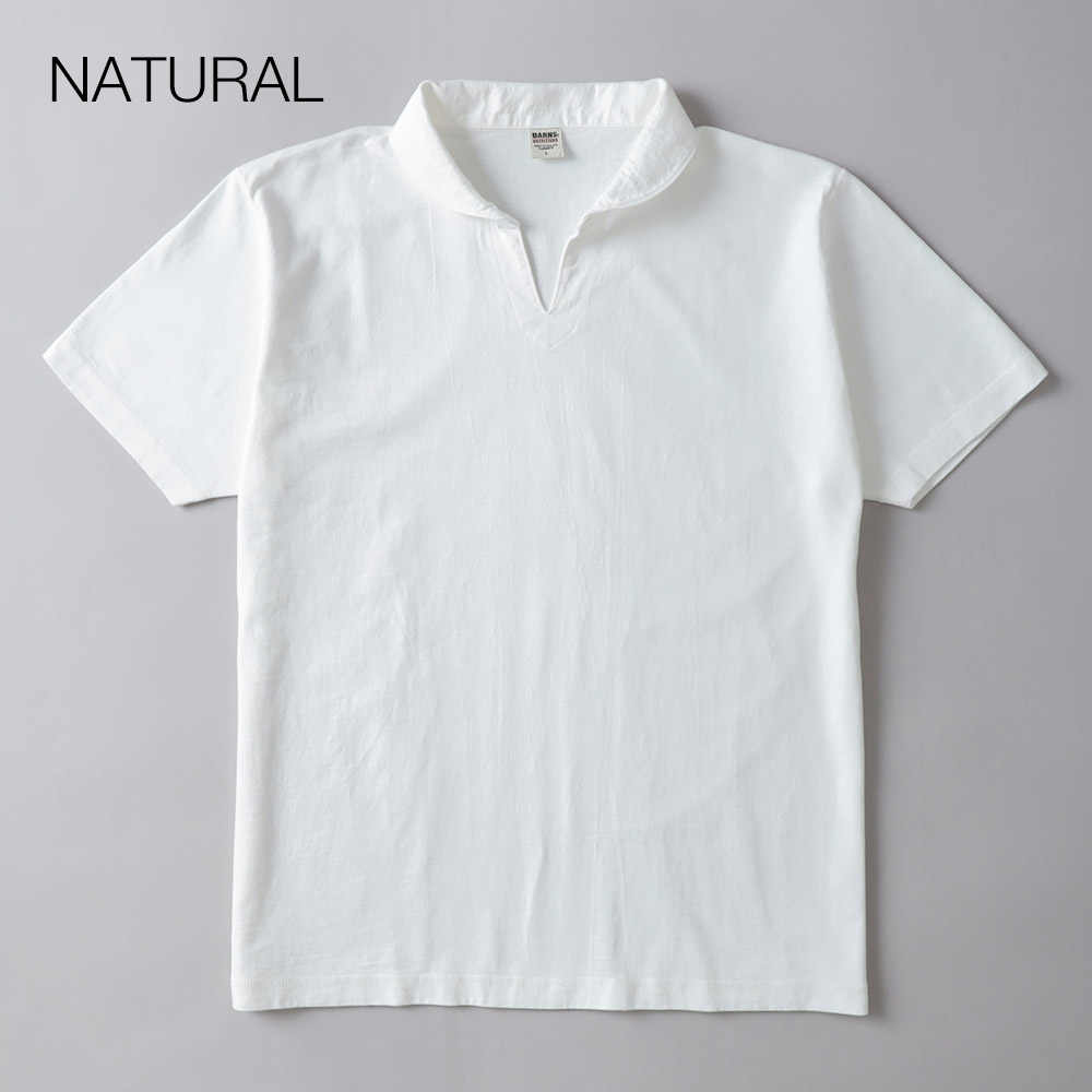 BARNS OUTFITTERS（バーンズ）スキッパーネックポロ Tシャツ