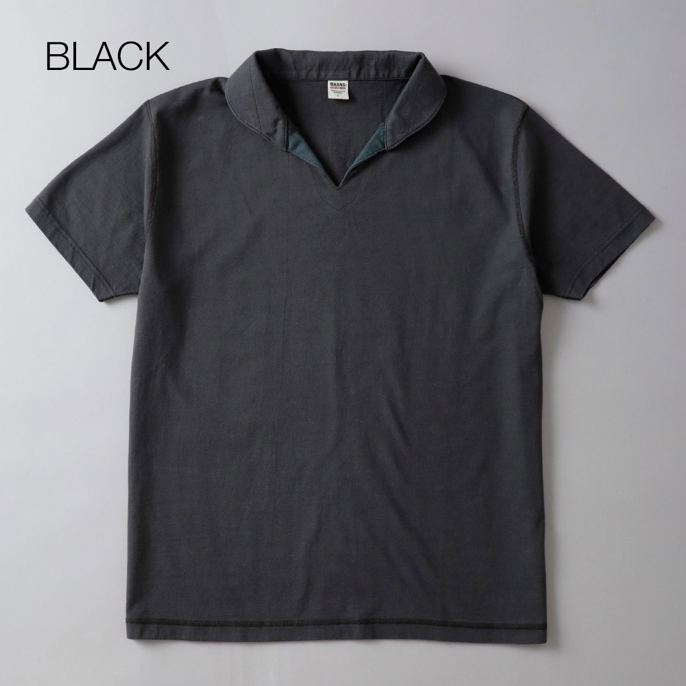 BARNS OUTFITTERS（バーンズ）スキッパーネックポロ Tシャツ