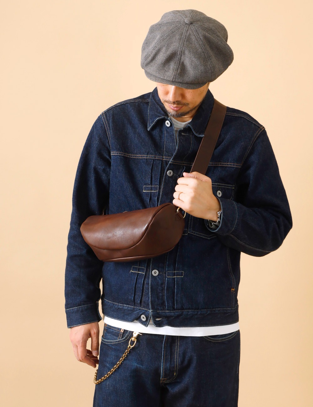 Butler Verner Sails|OILED COWHIDE SHOULDER BAG “Himeji Leather