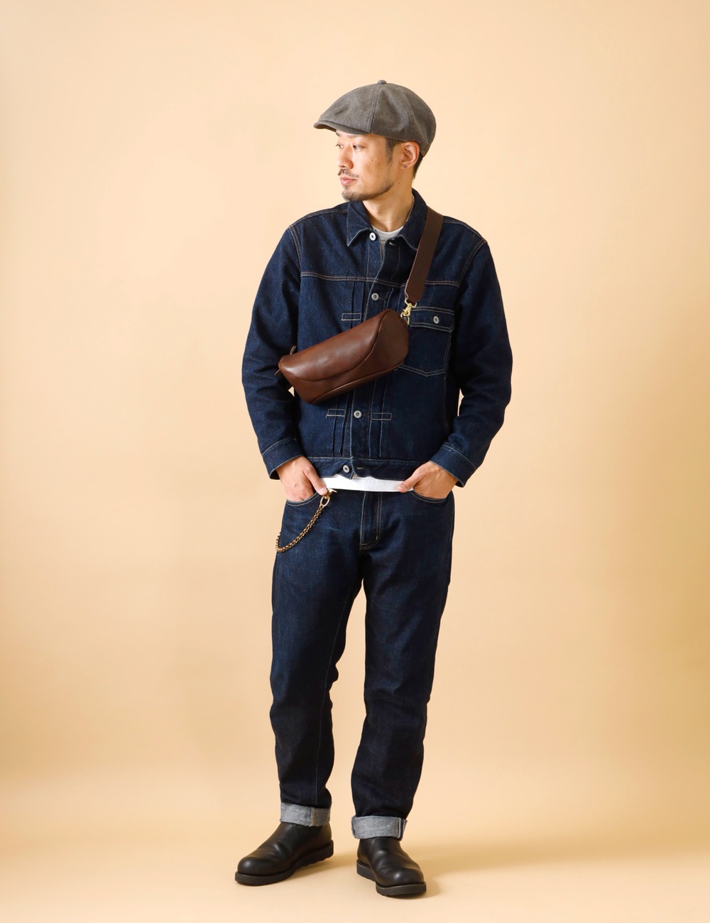 Butler Verner Sails|OILED COWHIDE SHOULDER BAG “Himeji Leather