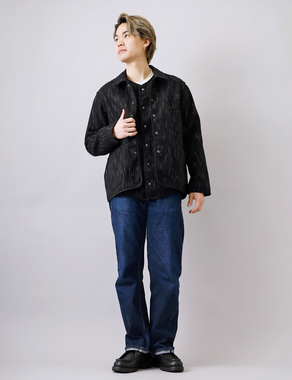 【10%OFF!ファミリーセール!】STUDIO D’ARTISAN(ステュディオ・ダ・ルチザン)絣染ビーチクロスジャケット 4616