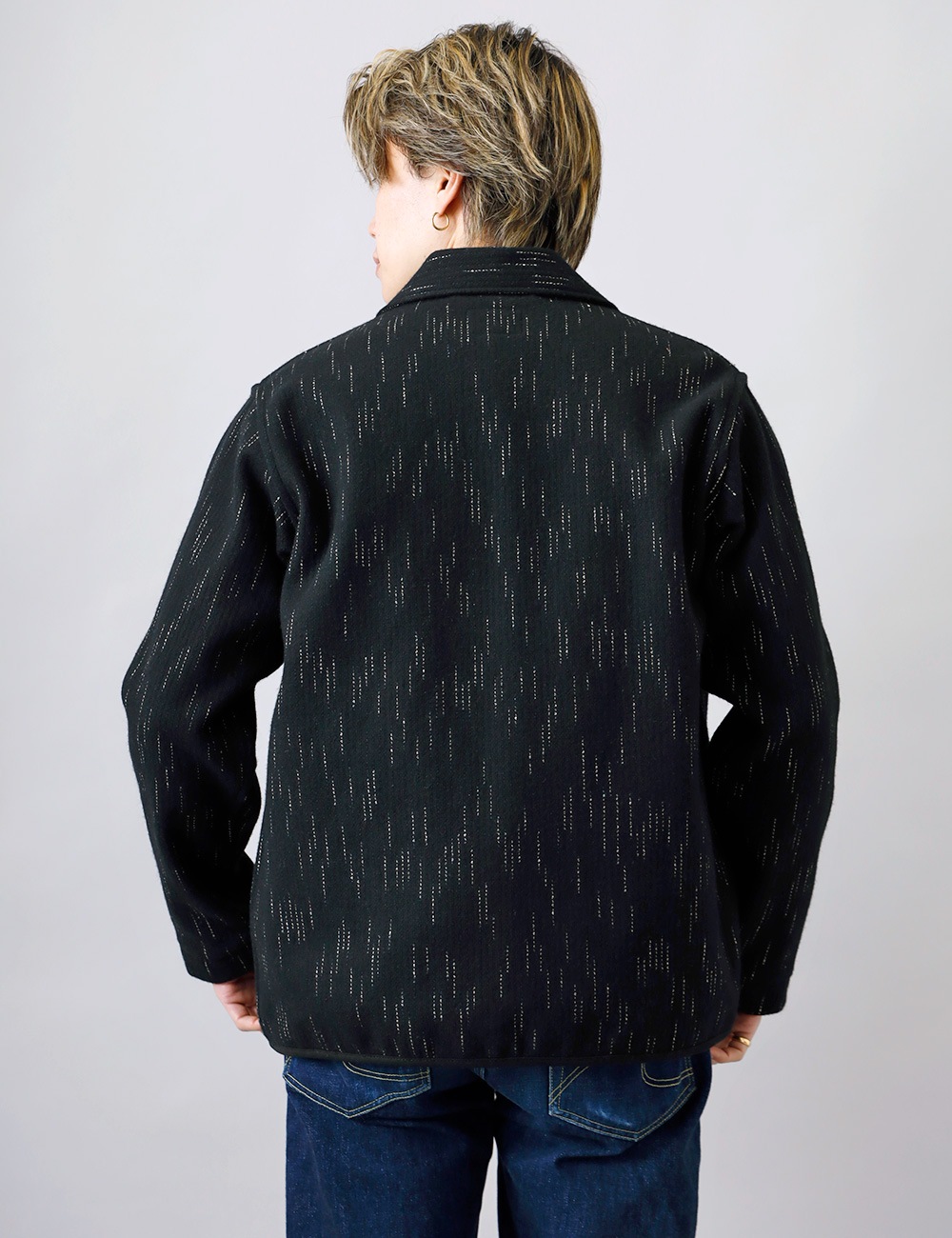 【10%OFF!ファミリーセール!】STUDIO D’ARTISAN(ステュディオ・ダ・ルチザン)絣染ビーチクロスジャケット 4616