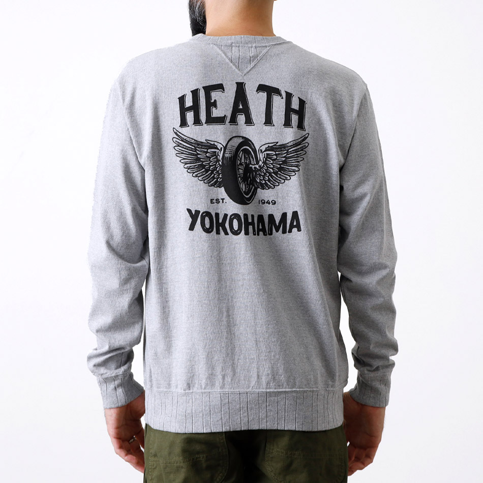 <10%OFF!ファミリーSALE!>◆【HEATH x Pherrow's】FLYING WHEEL COLLABO GUSSET L/Sフライングホイール 別注ガゼットロンT