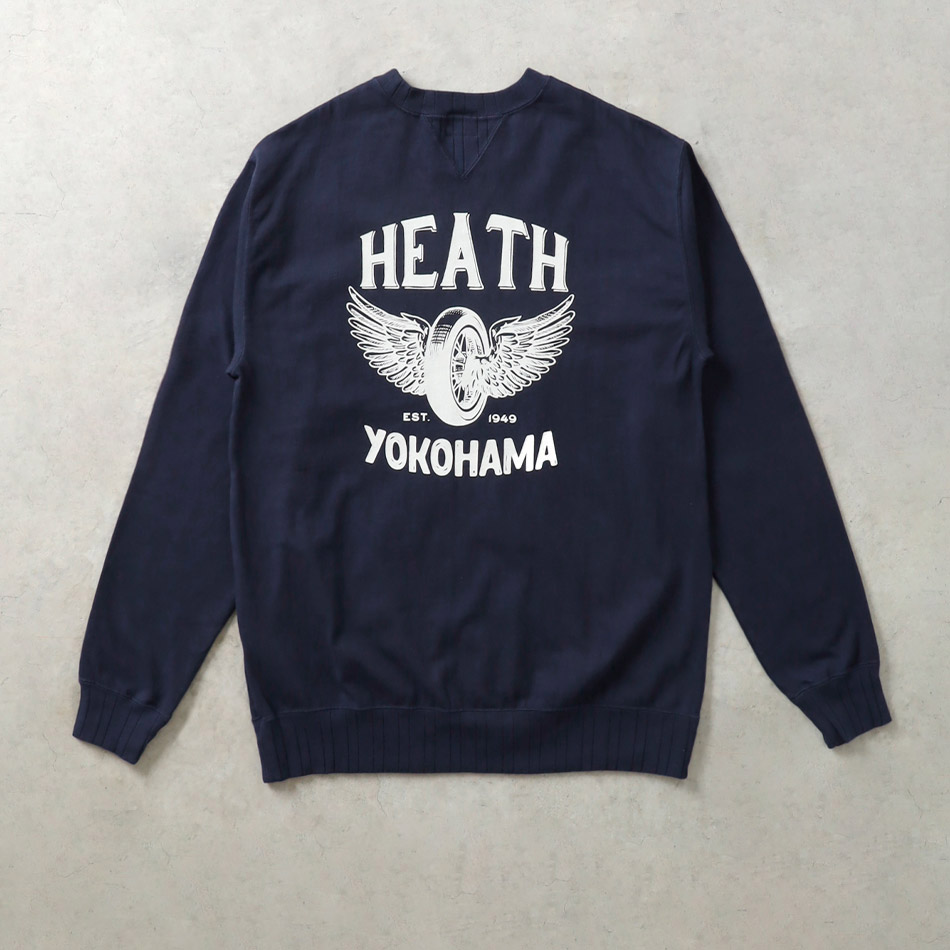 <10%OFF!ファミリーSALE!>◆【HEATH x Pherrow's】FLYING WHEEL COLLABO GUSSET L/Sフライングホイール 別注ガゼットロンT