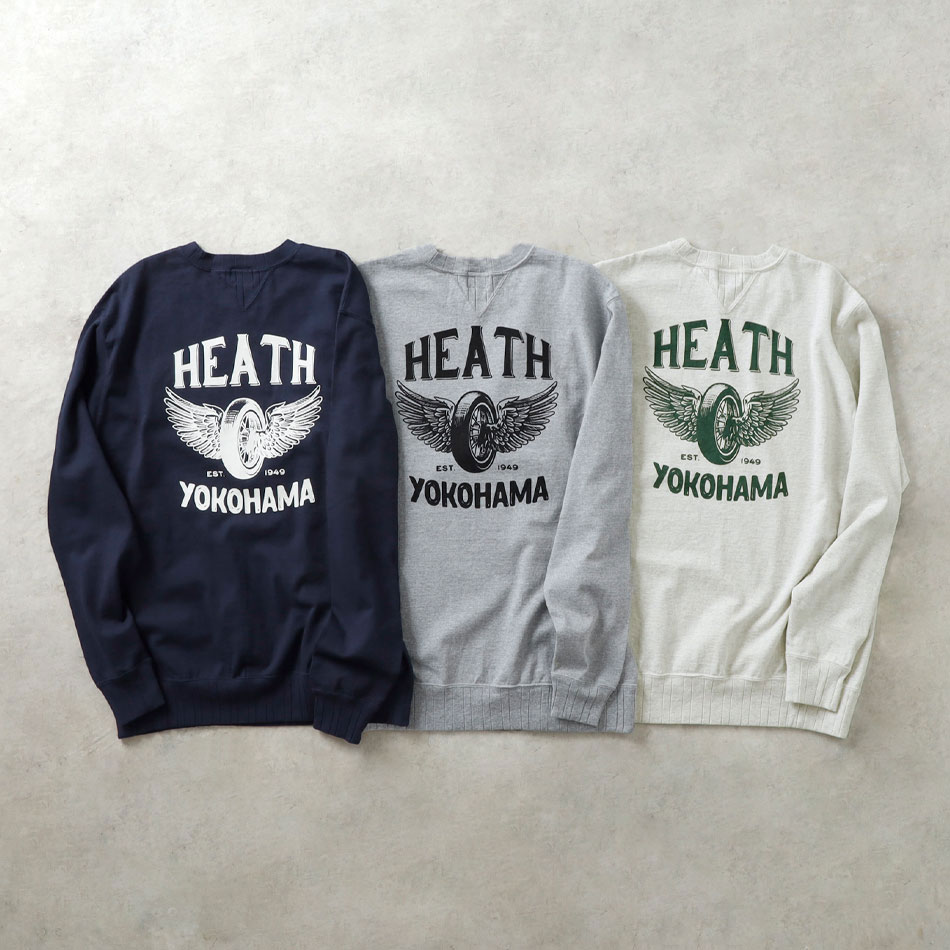 <10%OFF!ファミリーSALE!>◆【HEATH x Pherrow's】FLYING WHEEL COLLABO GUSSET L/Sフライングホイール 別注ガゼットロンT