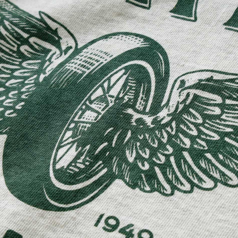 <10%OFF!ファミリーSALE!>◆【HEATH x Pherrow's】FLYING WHEEL COLLABO GUSSET L/Sフライングホイール 別注ガゼットロンT