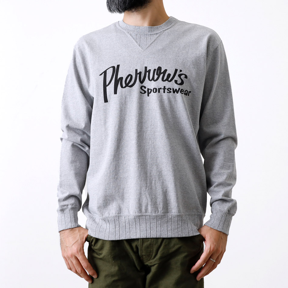 <10%OFF!ファミリーSALE!>◆【HEATH x Pherrow's】FLYING WHEEL COLLABO GUSSET L/Sフライングホイール 別注ガゼットロンT