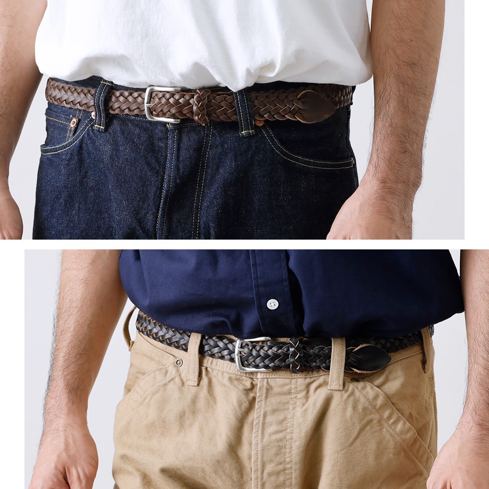 【HEATH】25mm CHROMEXCEL LEATHER MESH BELT クロムエクセルレザー メッシュベルト