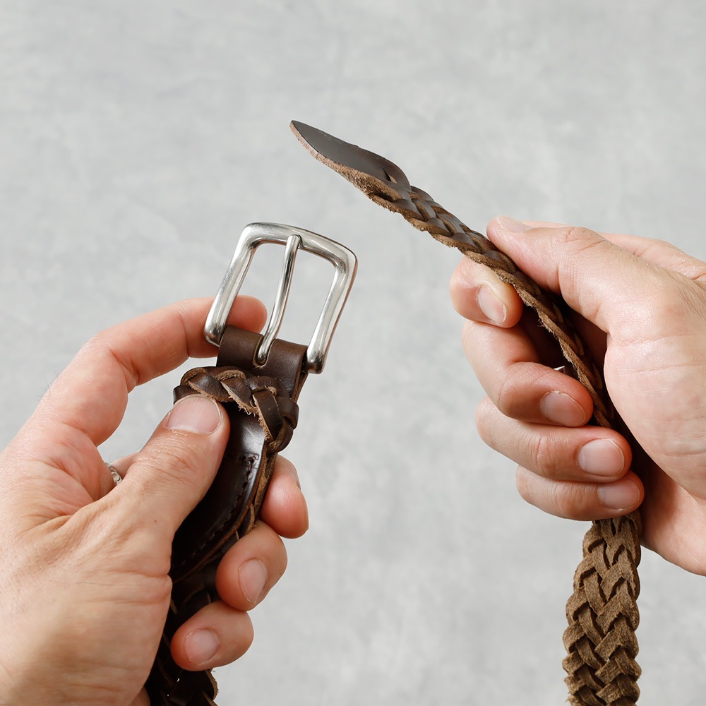 【HEATH】25mm CHROMEXCEL LEATHER MESH BELT クロムエクセルレザー メッシュベルト