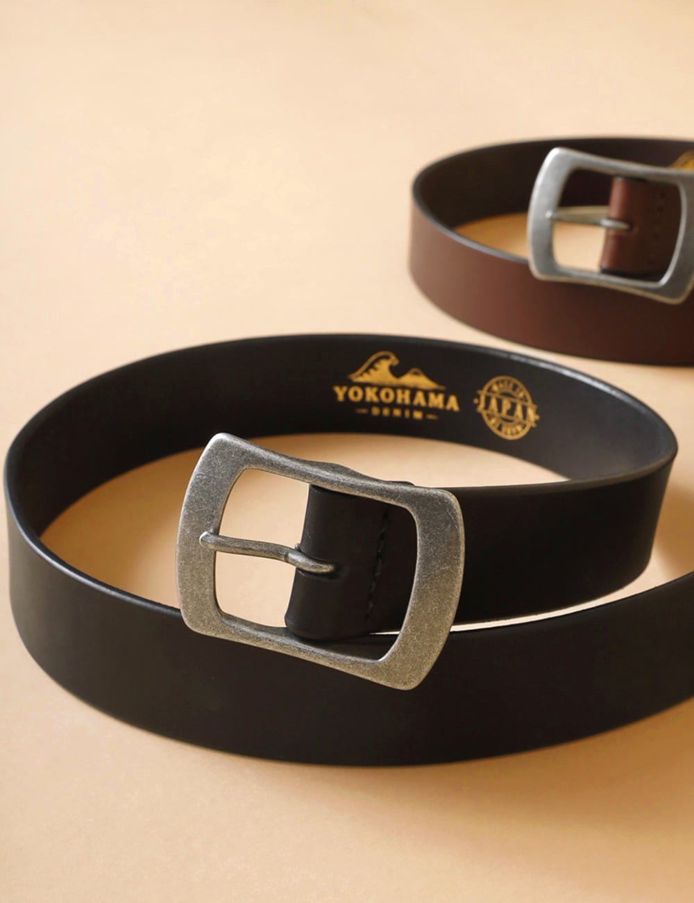 横濱デニム｜Bends Leather Belt “WIDE“
