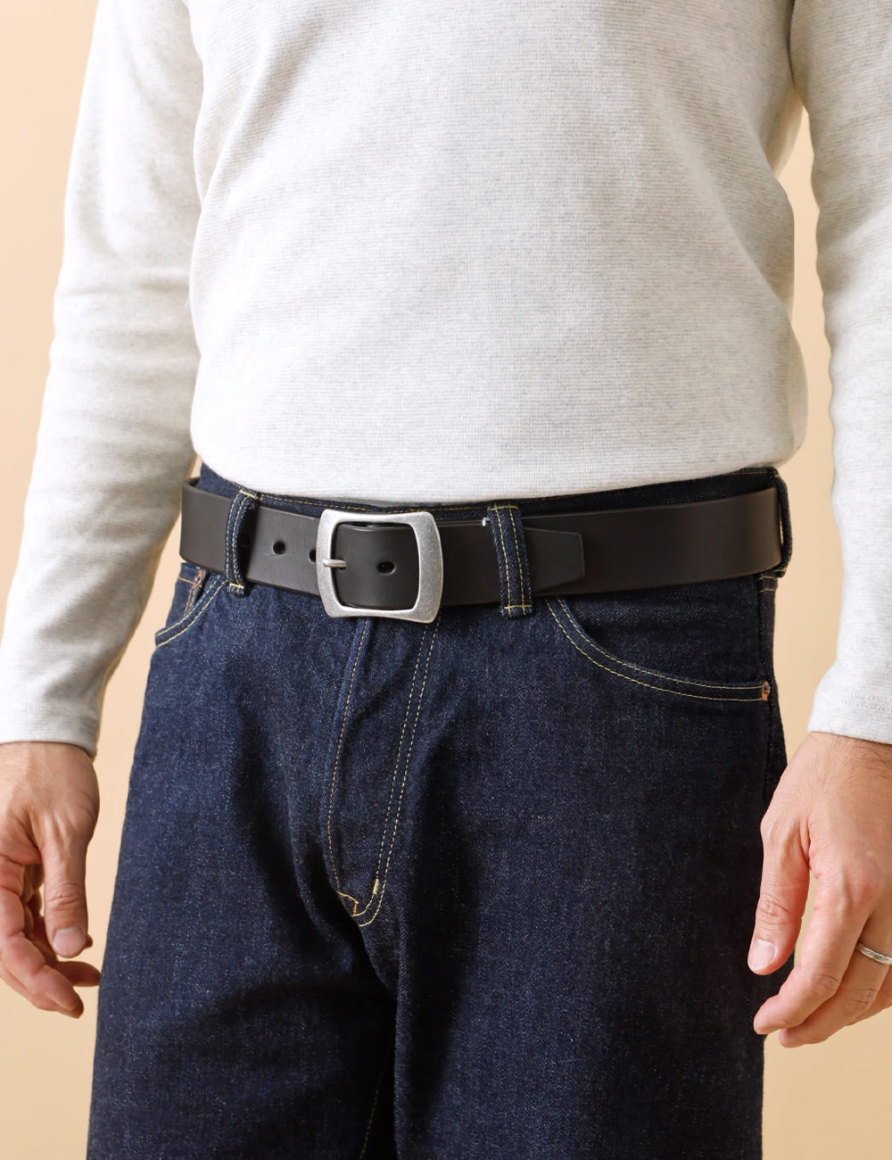 横濱デニム｜Bends Leather Belt “WIDE“