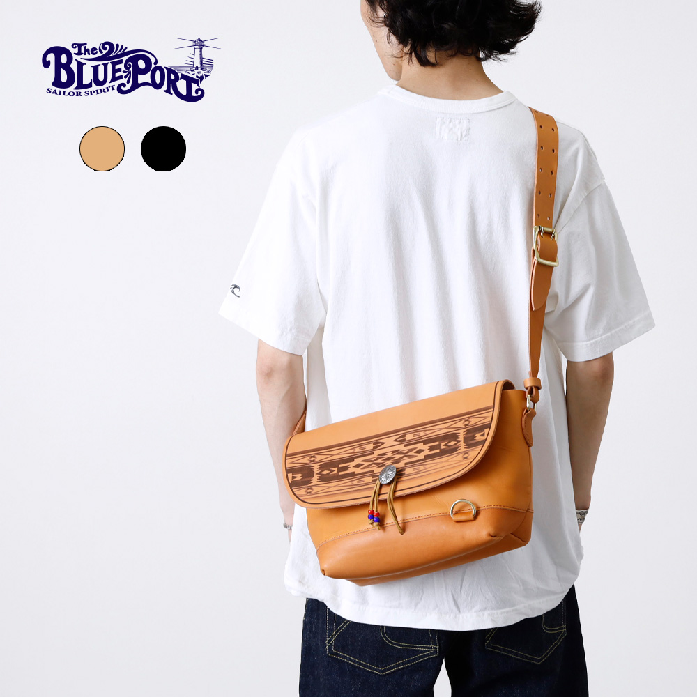 【BLUE PORT】Genuine Leather Shoulder Bag 本ヌメ革ショルダーバッグ