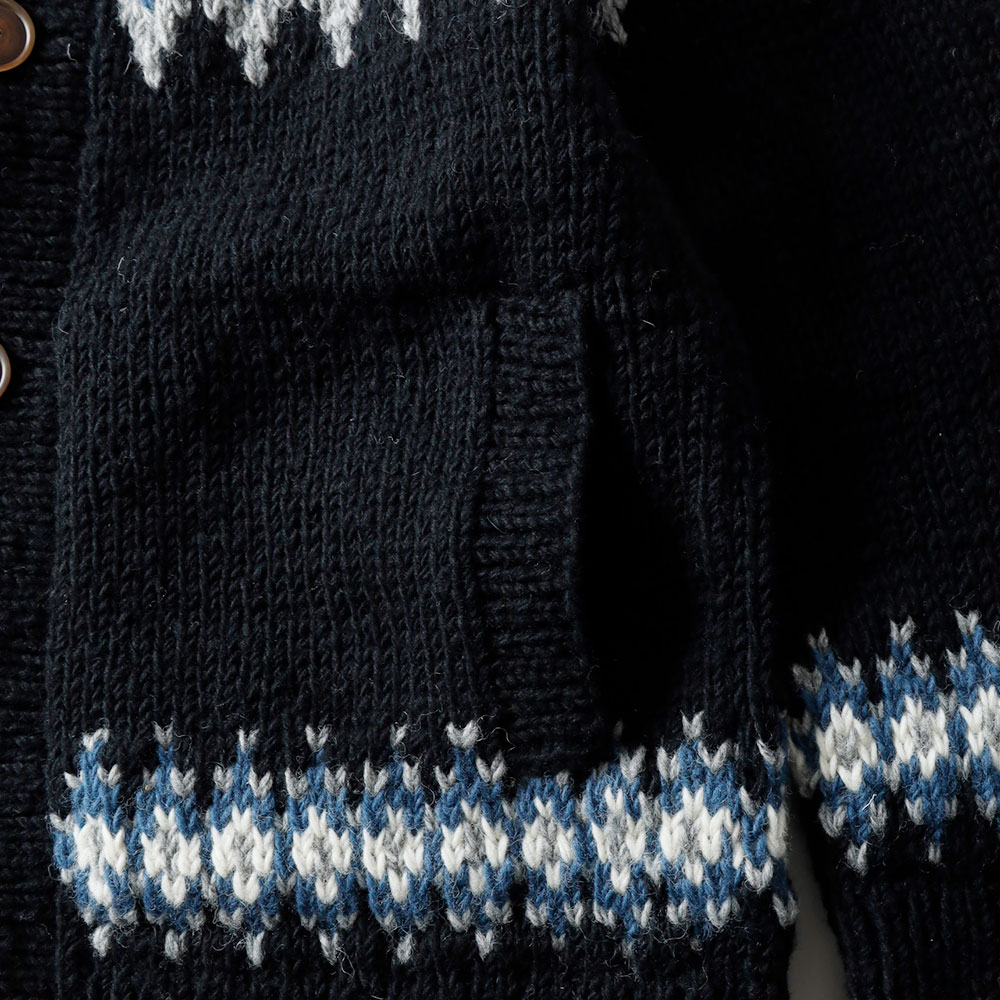 【20%OFF！ファミリーセール！】HIMALAYAN CLIMBER'S HAND-KNIT（ヒマラヤン クライマーズ ハンドニット）ジャガ－ド柄 クル－カ－ディガン