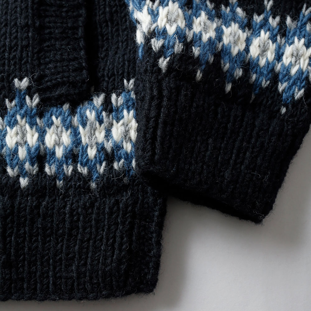 【20%OFF！ファミリーセール！】HIMALAYAN CLIMBER'S HAND-KNIT（ヒマラヤン クライマーズ ハンドニット）ジャガ－ド柄 クル－カ－ディガン