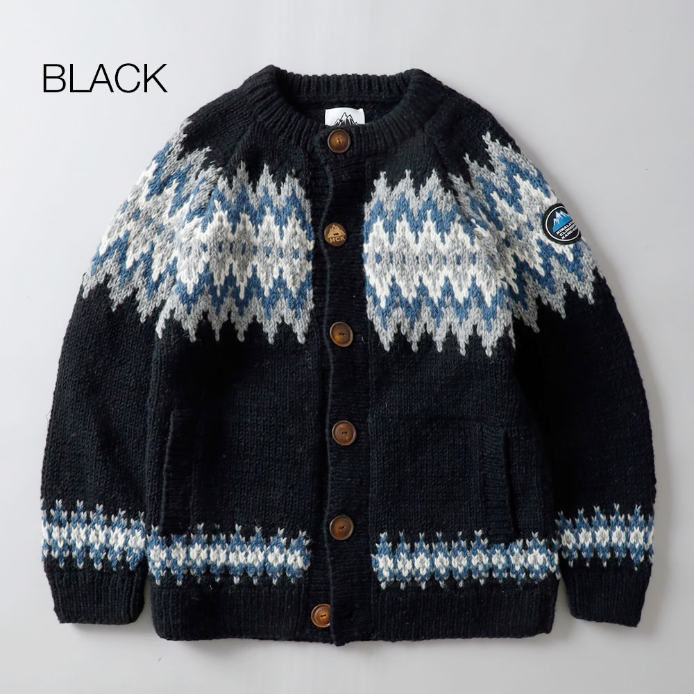 【20%OFF！ファミリーセール！】HIMALAYAN CLIMBER'S HAND-KNIT（ヒマラヤン クライマーズ ハンドニット）ジャガ－ド柄 クル－カ－ディガン