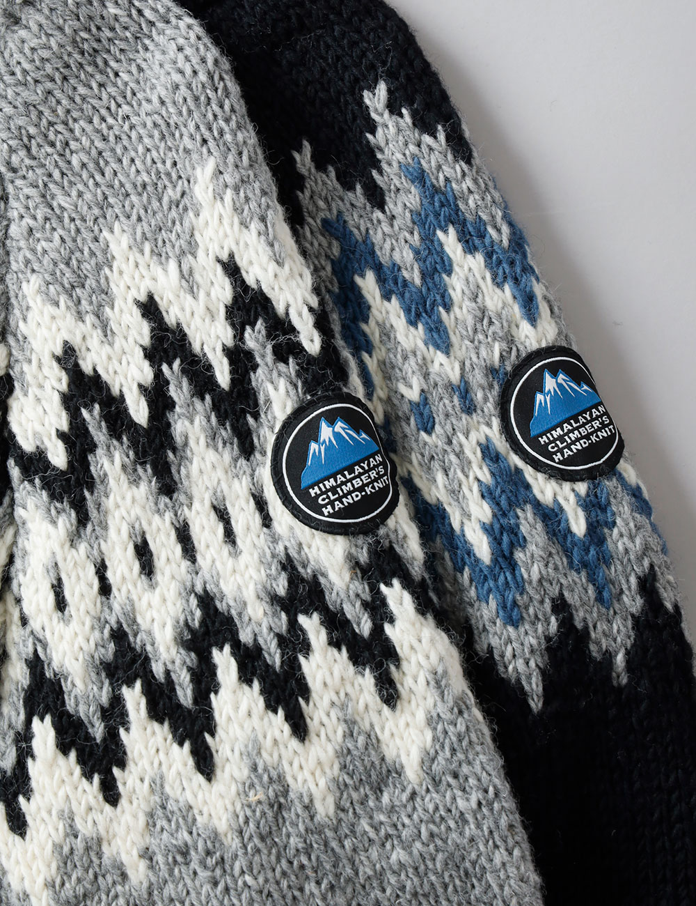 【20%OFF！ファミリーセール！】HIMALAYAN CLIMBER'S HAND-KNIT（ヒマラヤン クライマーズ ハンドニット）ジャガ－ド柄 クル－カ－ディガン