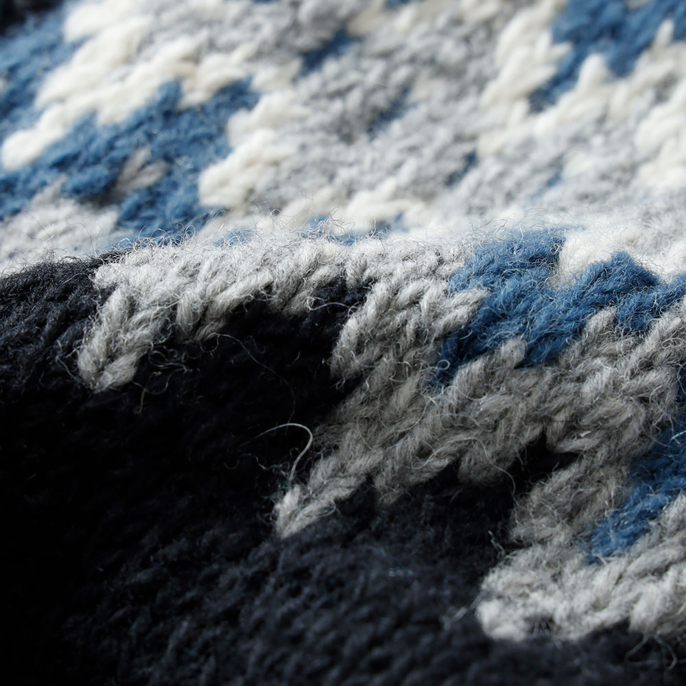 【20%OFF！ファミリーセール！】HIMALAYAN CLIMBER'S HAND-KNIT（ヒマラヤン クライマーズ ハンドニット）ジャガ－ド柄 クル－カ－ディガン