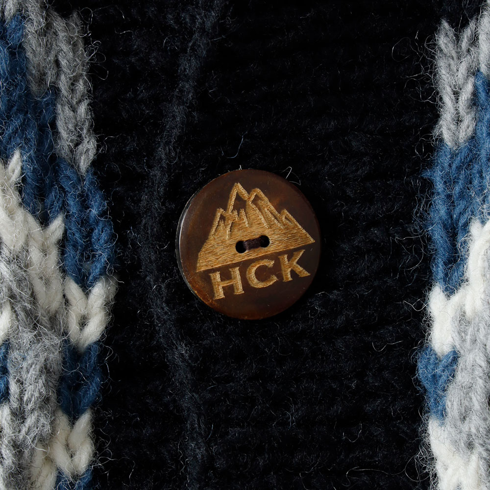 【20%OFF！ファミリーセール！】HIMALAYAN CLIMBER'S HAND-KNIT（ヒマラヤン クライマーズ ハンドニット）ジャガ－ド柄 クル－カ－ディガン