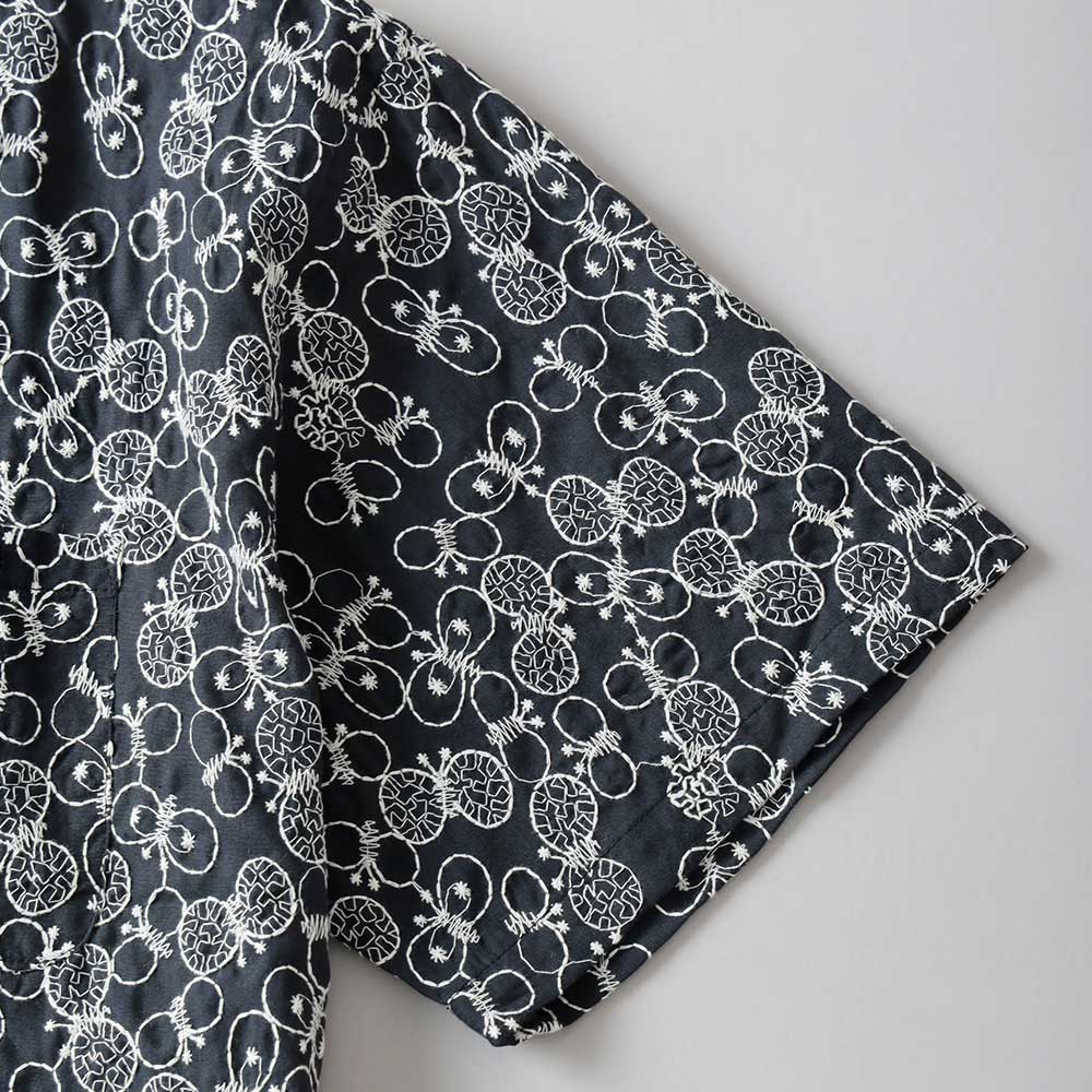 BLUEPORT（ブルーポート）刺繍 オープンカラーシャツ