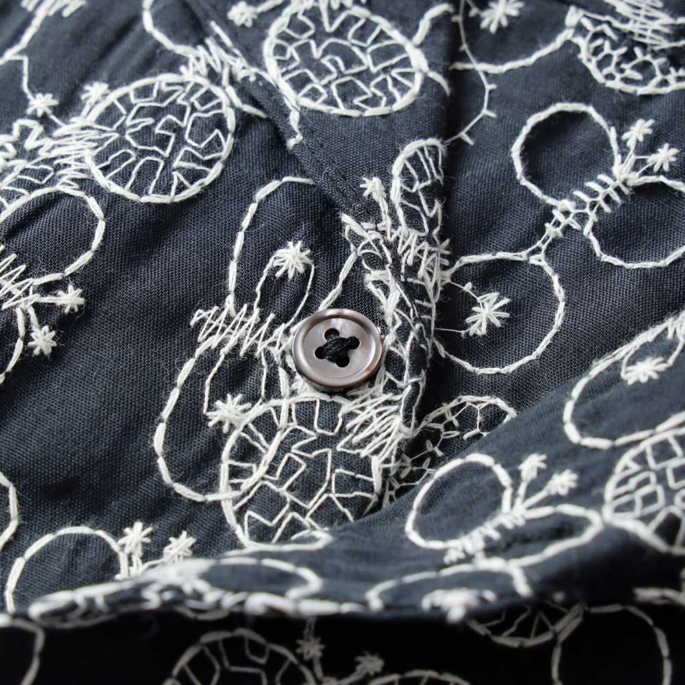BLUEPORT（ブルーポート）刺繍 オープンカラーシャツ