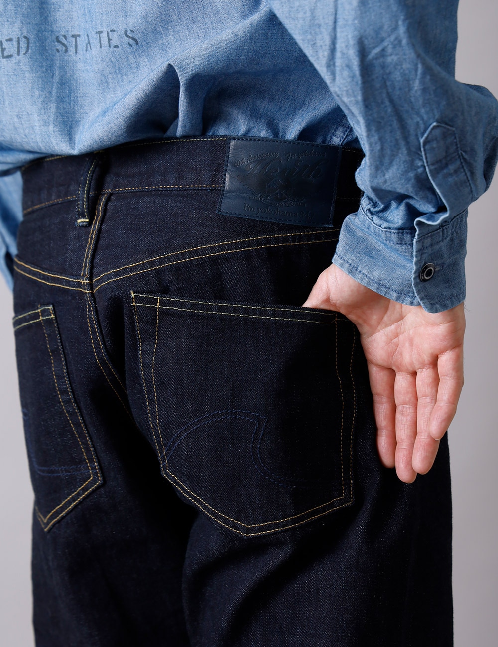 先行予約終了｜トートバッグ特典付き（数量限定）FMヨコハマ × HEATHコラボ 横濱デニム ストレートジーンズ