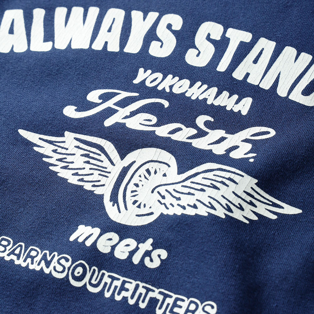 <10%OFF！ファミリーSALE！>◆BARNS × HEATH（バーンズ×ヒース）別注 針抜きクルースウェット”FLYING WHEEL”