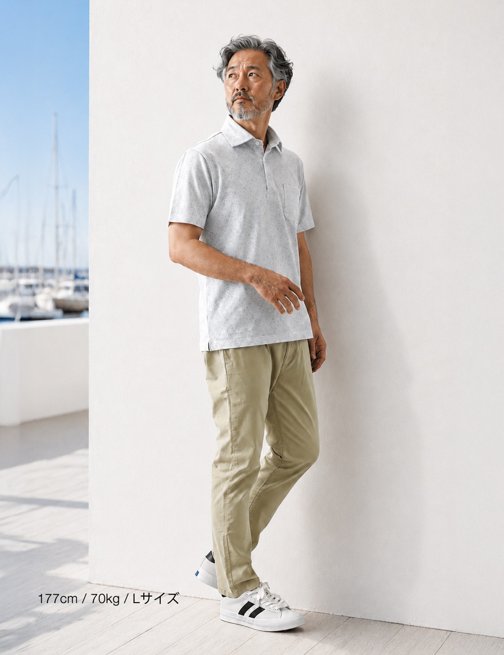 BLUEPORT（ブルーポート）FLOWER PRINT POLO SHIRT