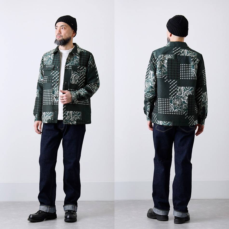 【SCOTCH&SODA】JACQUARD PATCH WORK SHIRTジャカード パッチワークシャツ