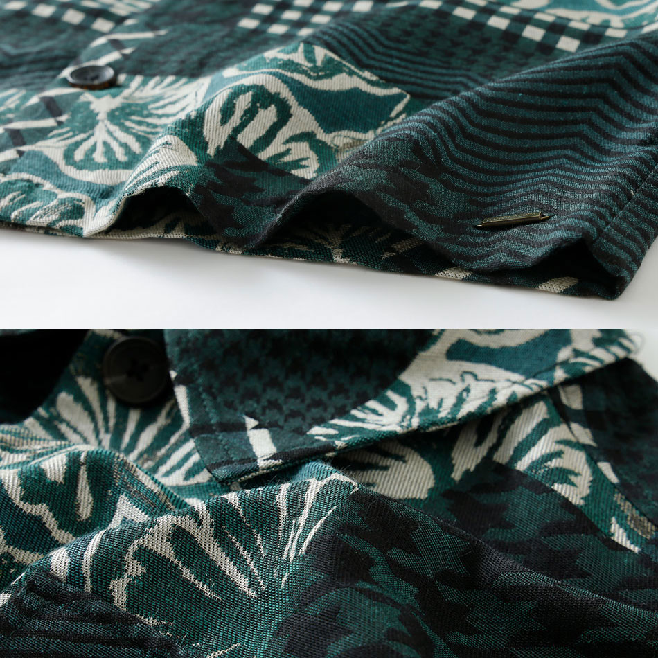 【SCOTCH&SODA】JACQUARD PATCH WORK SHIRTジャカード パッチワークシャツ