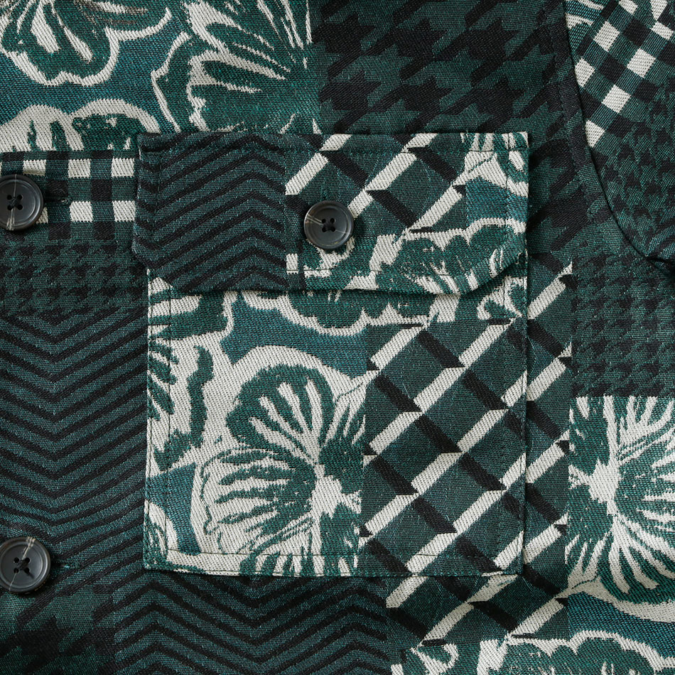 【SCOTCH&SODA】JACQUARD PATCH WORK SHIRTジャカード パッチワークシャツ
