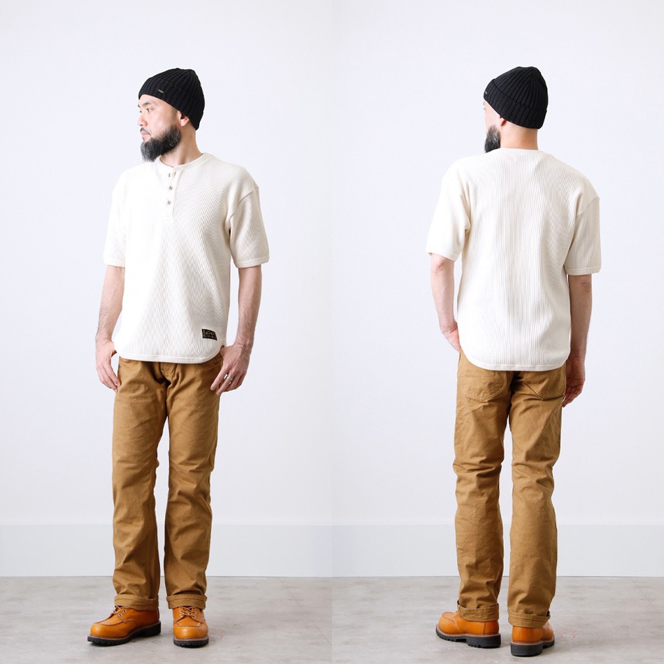 <10%OFF！ファミリーSALE！>◆【BLUEPORT】HENLY NECK THERMAL S/S 日本製 半袖 