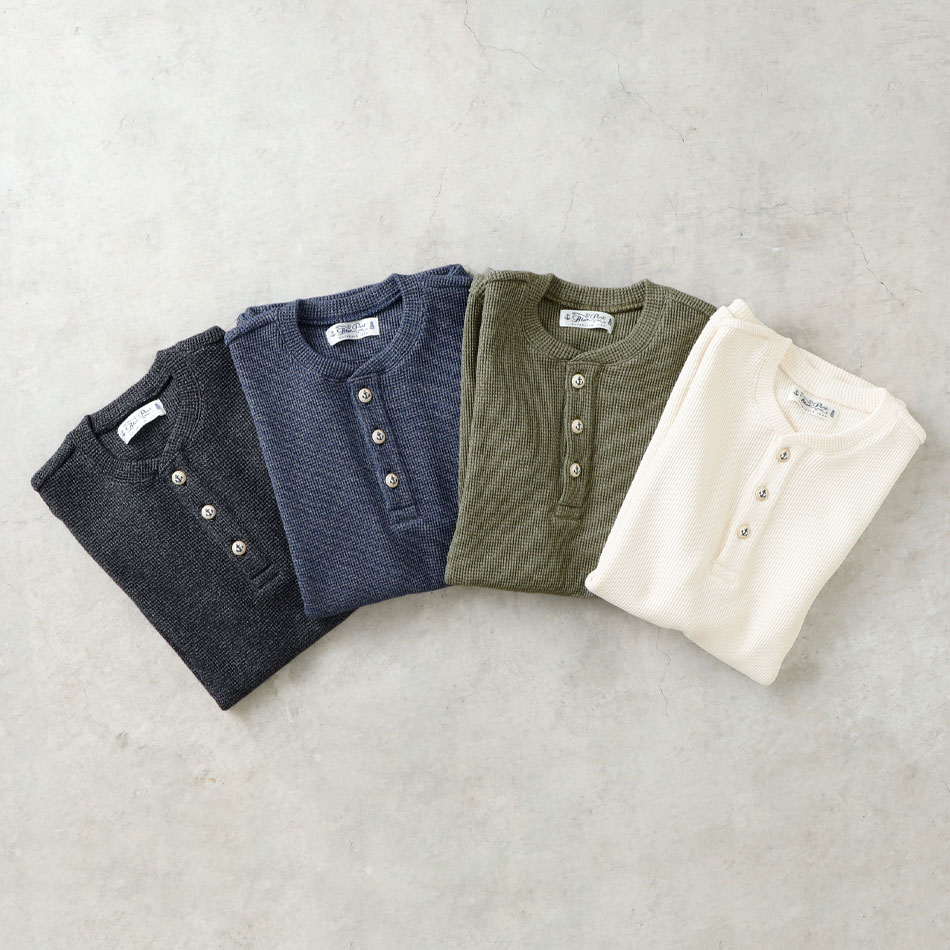 <10%OFF！ファミリーSALE！>◆【BLUEPORT】HENLY NECK THERMAL S/S 日本製 半袖 