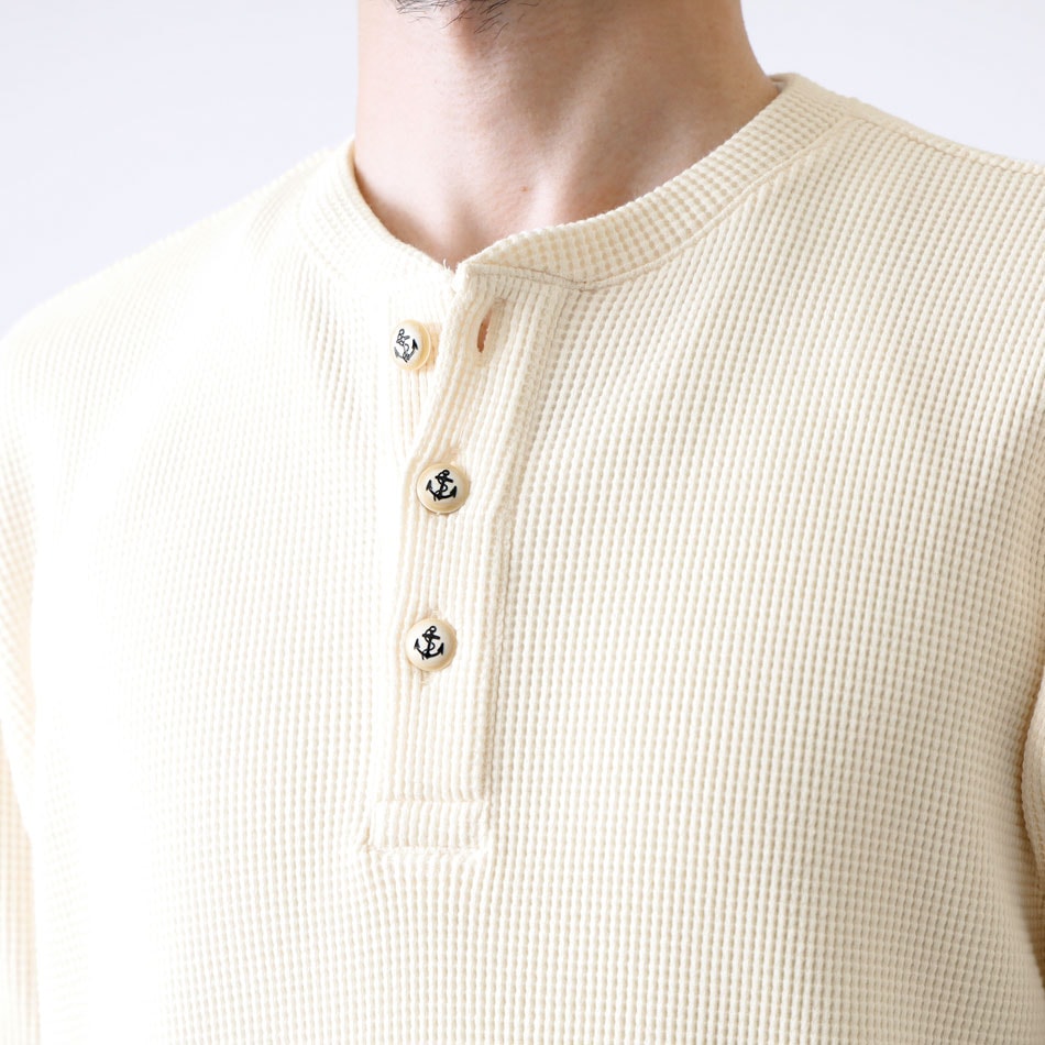 <10%OFF！ファミリーSALE！>◆【BLUEPORT】HENLY NECK THERMAL S/S 日本製 半袖 