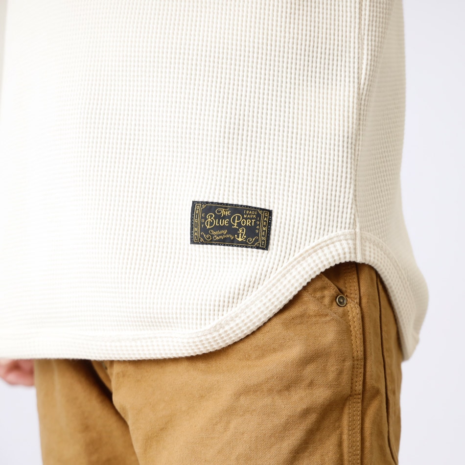 <10%OFF！ファミリーSALE！>◆【BLUEPORT】HENLY NECK THERMAL S/S 日本製 半袖 