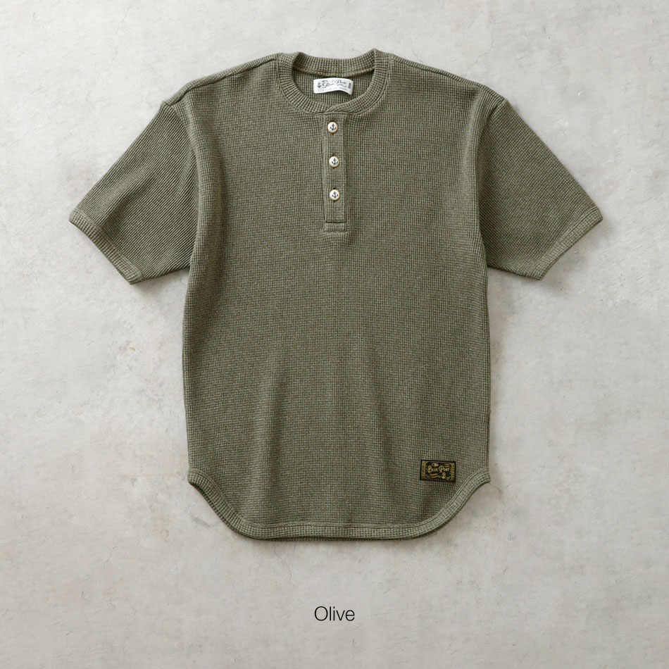 <10%OFF！ファミリーSALE！>◆【BLUEPORT】HENLY NECK THERMAL S/S 日本製 半袖 