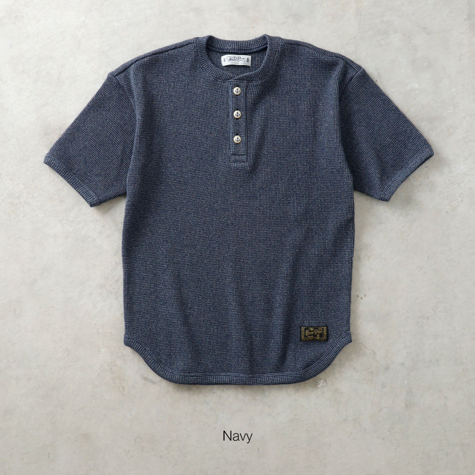 <10%OFF！ファミリーSALE！>◆【BLUEPORT】HENLY NECK THERMAL S/S 日本製 半袖 