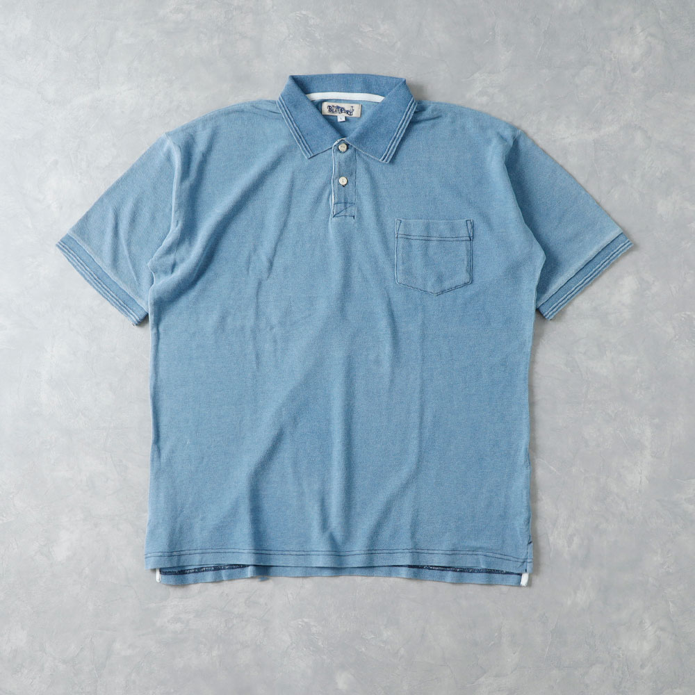 <半額！ファミリーSALE！>◆【HEATH】横浜DeNAベイスターズ公認ライセンス インディゴポケットポロシャツ