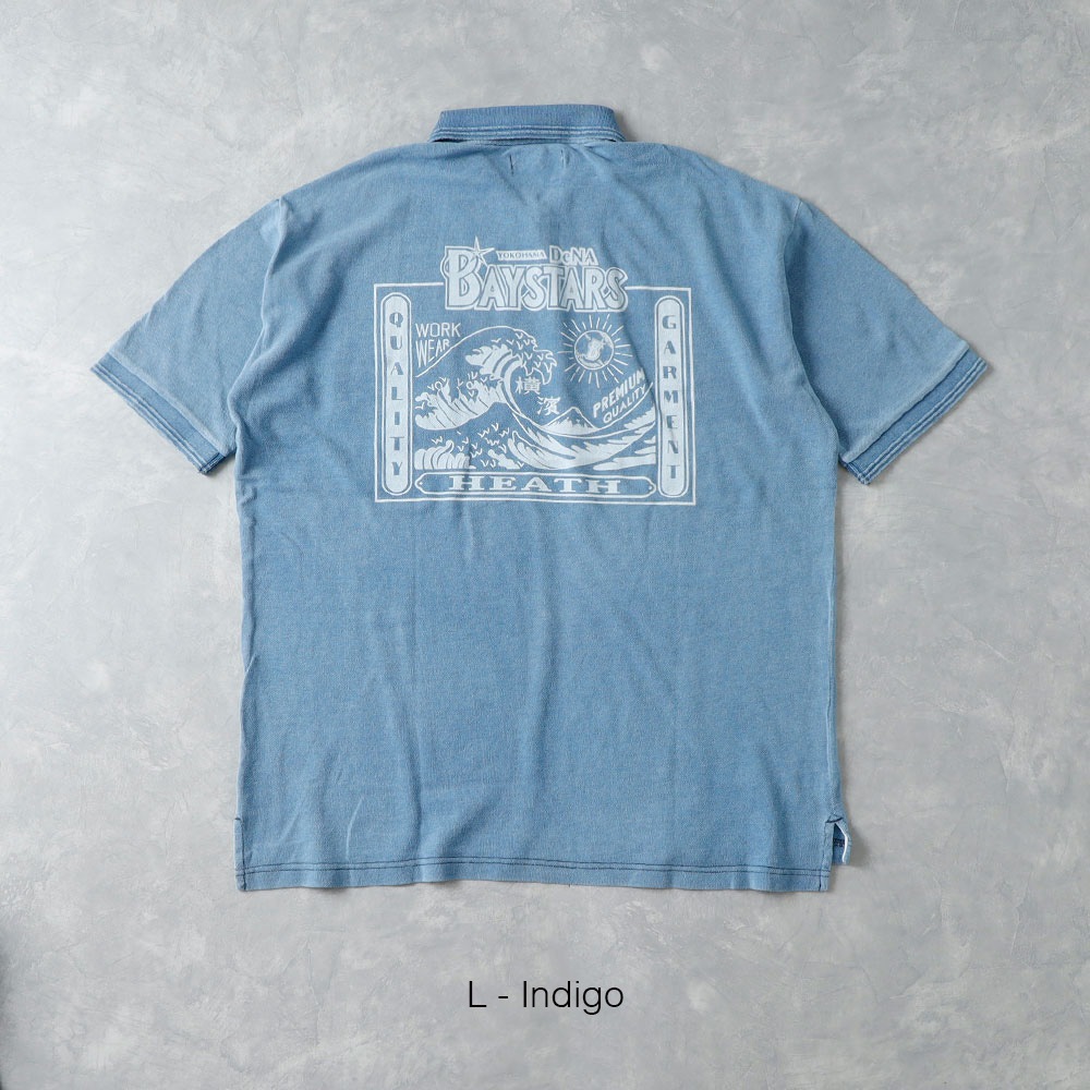 <半額！ファミリーSALE！>◆【HEATH】横浜DeNAベイスターズ公認ライセンス インディゴポケットポロシャツ