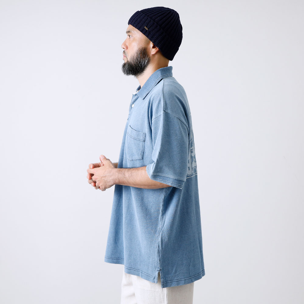 <半額！ファミリーSALE！>◆【HEATH】横浜DeNAベイスターズ公認ライセンス インディゴポケットポロシャツ