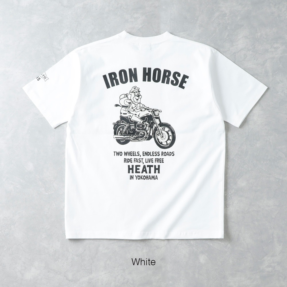 国内配送【HERNO】コットン ロゴ Tシャツ HEATH】IRON HORSE TEE <br> 8.1oz オリジナルUSコットンTEE