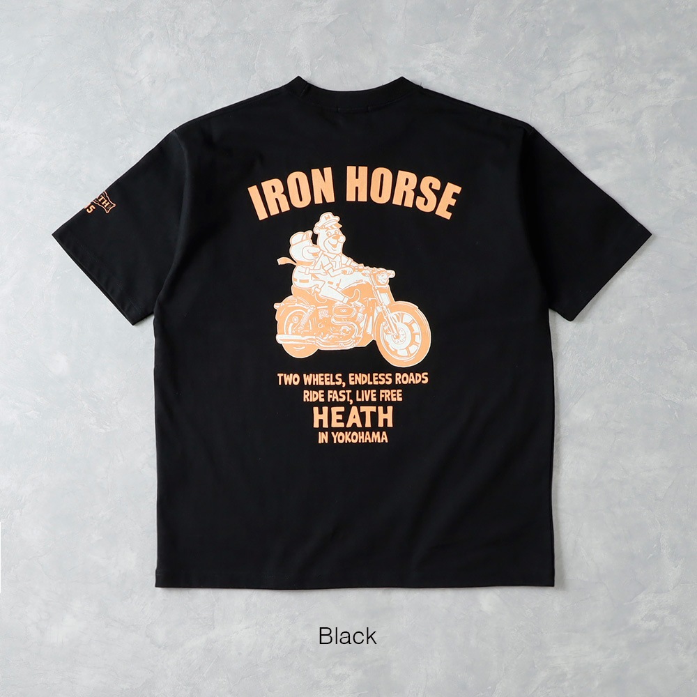 <10%OFF！ファミリーSALE！>◆【HEATH】IRON HORSE TEE <br> 8.1oz オリジナルUSコットンTEE