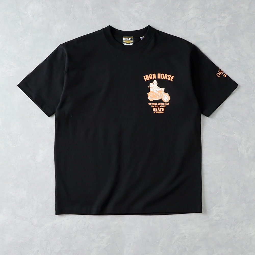 国内配送【HERNO】コットン ロゴ Tシャツ HEATH】IRON HORSE TEE <br> 8.1oz オリジナルUSコットンTEE