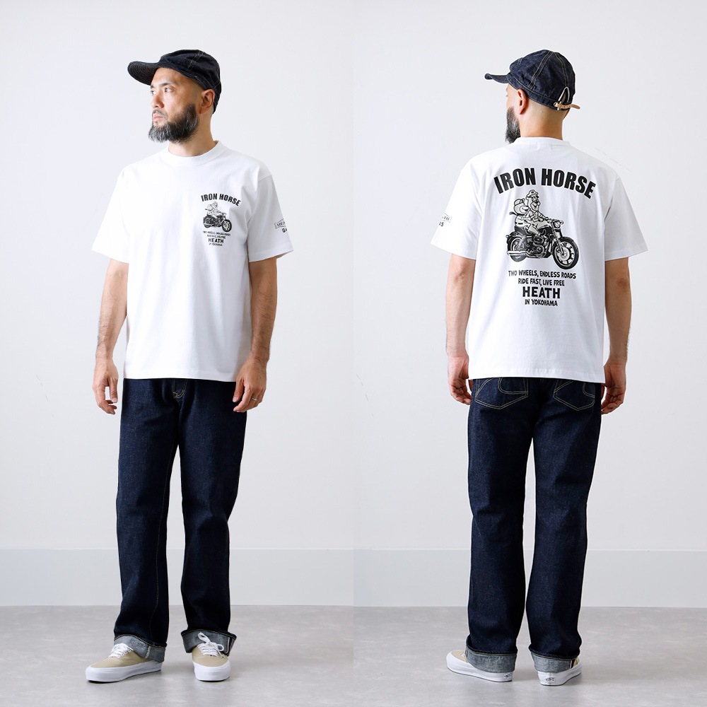<10%OFF！ファミリーSALE！>◆【HEATH】IRON HORSE TEE <br> 8.1oz オリジナルUSコットンTEE