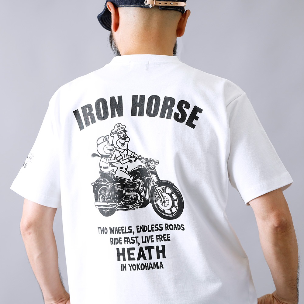 <10%OFF！ファミリーSALE！>◆【HEATH】IRON HORSE TEE <br> 8.1oz オリジナルUSコットンTEE