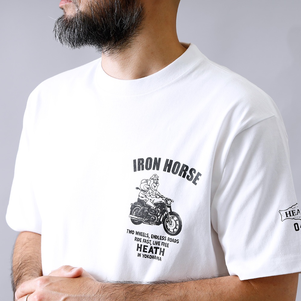 <10%OFF！ファミリーSALE！>◆【HEATH】IRON HORSE TEE <br> 8.1oz オリジナルUSコットンTEE